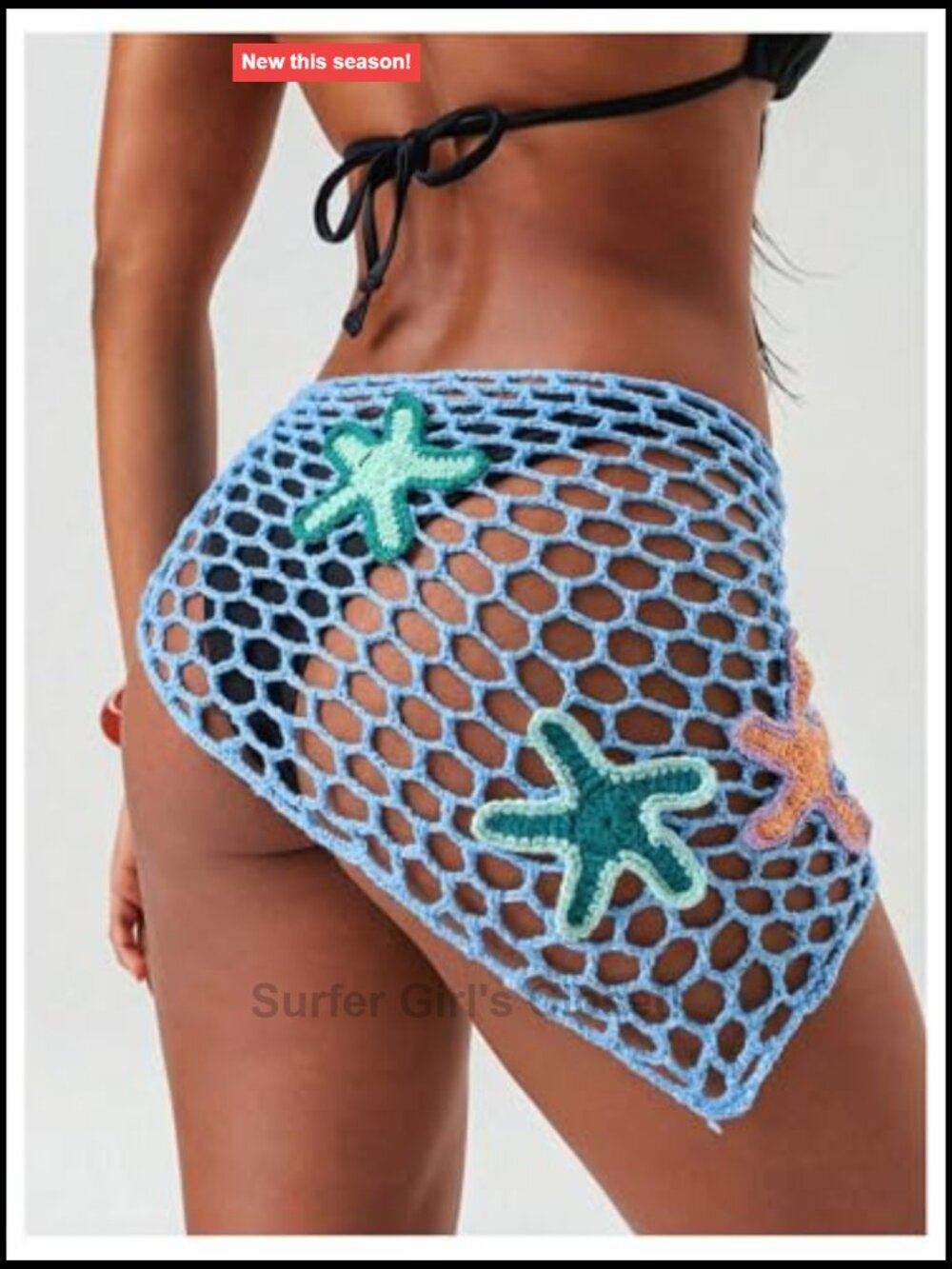 Hollow Out Crochet Asymmetrical Wrap Cover Up Skirt Swimwear - Picture 3 of 6